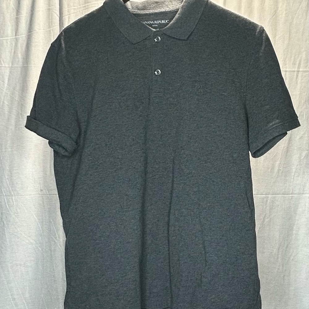 Banana Republic Men's Charcoal Polo Shirt